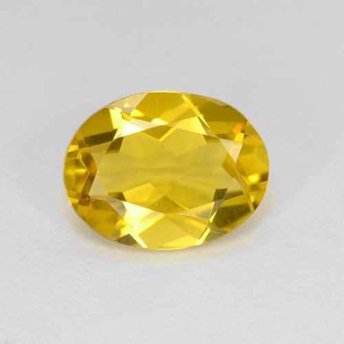 Berilo dourado amarelo mel natural 1,50ct, corte oval, VVS-VS