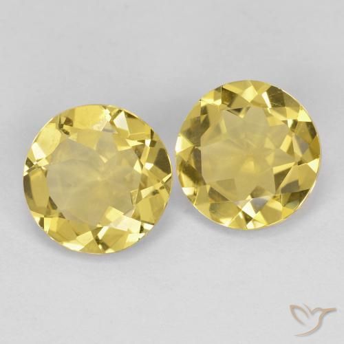 Pedras preciosas de Berilo Dourado Amarelo claro médio natural de 3.22 ct, Redondo, VVS-VS
