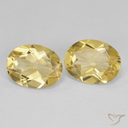 Pedras preciosas de Berilo Dourado Luz amarela natural de 3.36 ct, oval, VS