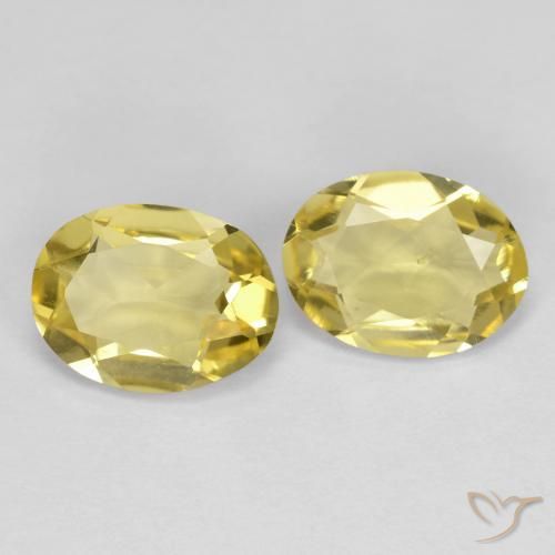 Pedras preciosas de Berilo Dourado Amarelo claro médio natural de 2.10 ct, oval, VS