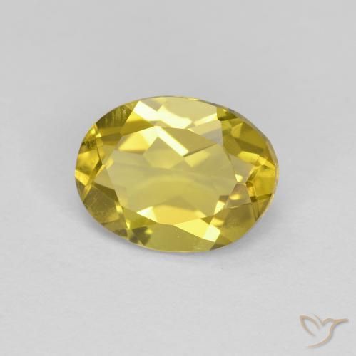 Berilo Dourado Amarelo claro médio Natural 1.14ct, oval, VVS-VS