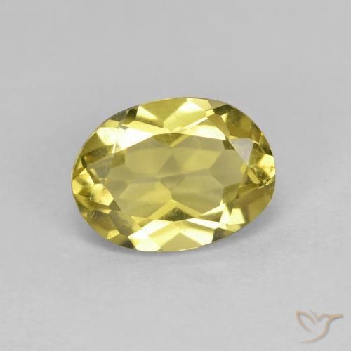 Berilo Dourado Luz amarela Natural 1.24ct, Corte Oval, VS