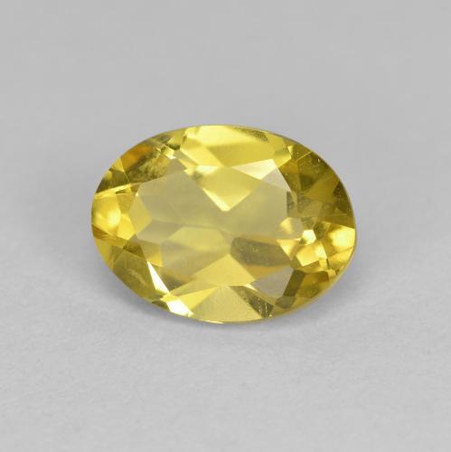 Berilo dourado amarelo natural 1,21ct, corte oval, VS