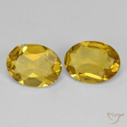 Pedras preciosas de Berilo Dourado Amarelo escuro natural de 1.96 ct, oval, VS