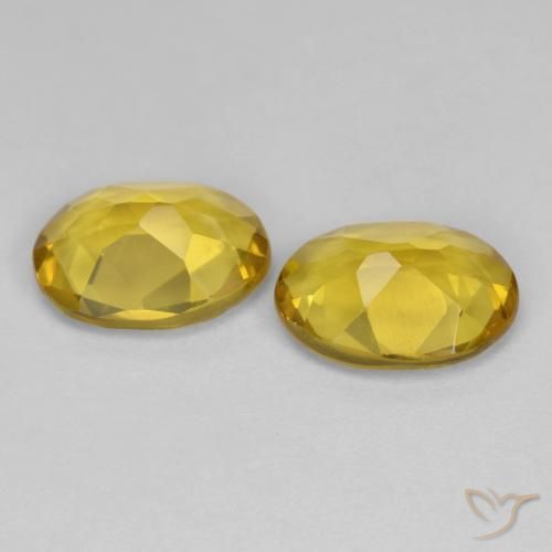 Pedras preciosas de Berilo Dourado Amarelo escuro natural de 1.96 ct, oval, VS