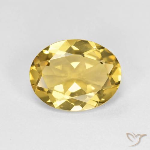 Berilo Dourado ouro amarelado Natural 1.91ct, Corte Oval, VVS-VS