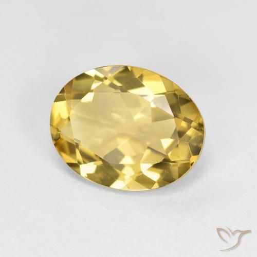 Berilo Dourado ouro amarelado Natural 1.91ct, Corte Oval, VVS-VS