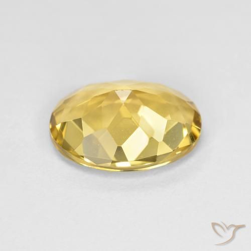 Berilo Dourado ouro amarelado Natural 1.91ct, Corte Oval, VVS-VS