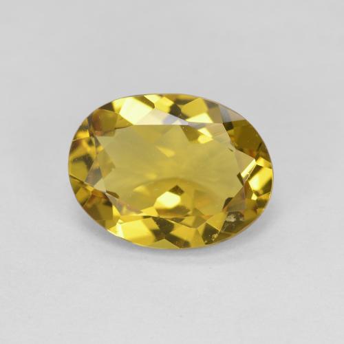 Berilo dourado amarelo natural 2,06ct, corte oval, VVS-VS