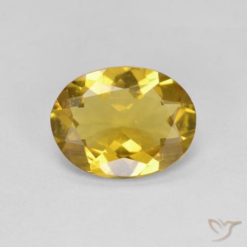 Berilo dourado amarelo natural 1,84ct, corte oval, VS