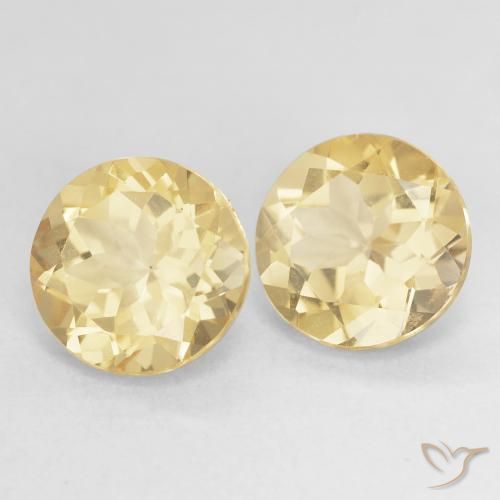 Pedras preciosas de berilo dourado amarelo natural de 5,20 ct, corte redondo, VS