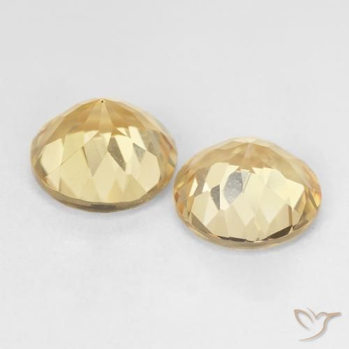 Pedras preciosas de berilo dourado amarelo natural de 5,20 ct, corte redondo, VS