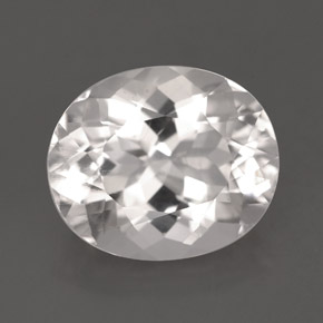 Goshenita branco natural 5,94ct, corte oval, VS