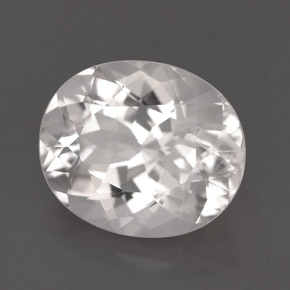 Goshenita branco natural 5,94ct, corte oval, VS