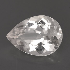 Goshenita branco natural 5,26ct, formato de pêra, VVS-VS