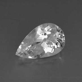 Goshenita branco natural 5,15ct, formato de pêra, VVS-VS