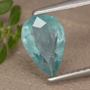 Grandidierita verde azulado natural 0,87ct, formato de pêra, SI