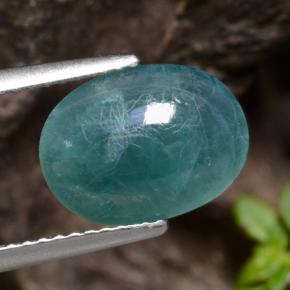 Grandidierita verde natural 2,33ct, corte oval, translúcido
