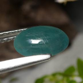 Grandidierita verde natural 0,93ct, corte oval, translúcido