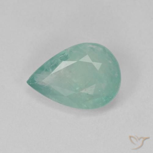 1.45ct Natural Azul claro verde Grandidierita, Formato de pêra, VS-SI