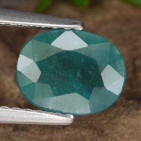 Grandidierita verde natural 1,32ct, corte oval, VS-SI
