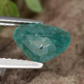 Grandidierita verde natural 1,36ct, formato de pêra, VS-SI