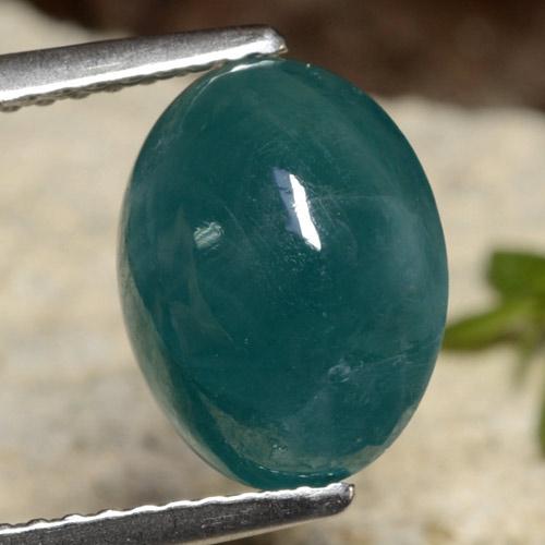 Grandidierita turquesa natural 3,55ct, corte oval, translúcido