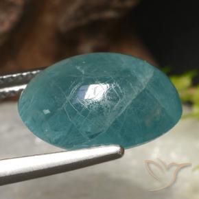 Grandidierita Azul verde Natural 7.22ct, oval, Translúcido