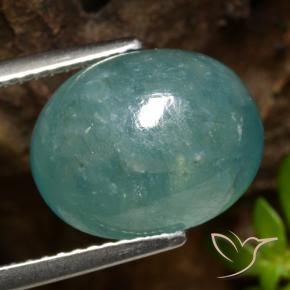 Grandidierita Médio Verde Azul Natural 6.92ct, oval, Translúcido