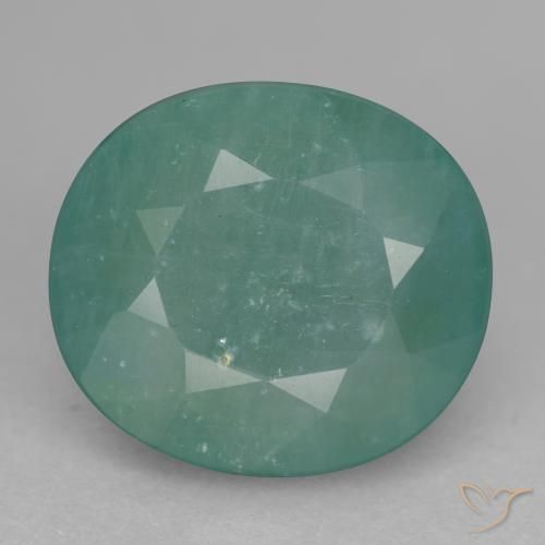11.37ct Natural Verde claro Azul Grandidierita, oval, SI-I1