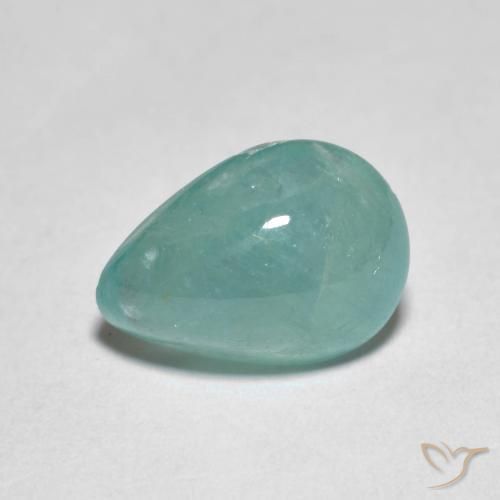 Grandidierita Médio Verde Azul Natural 2.86ct, Formato de pêra, Translúcido