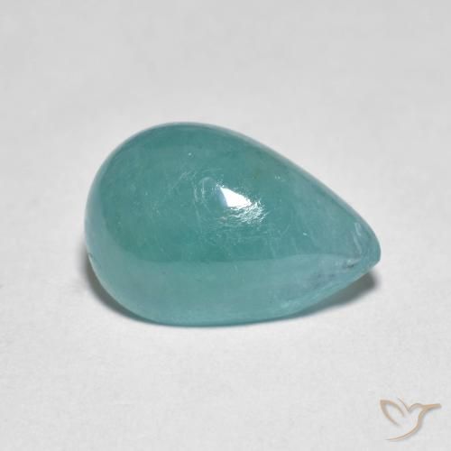 Grandidierita azul esverdeado natural 3,53ct, formato de pêra, translúcido