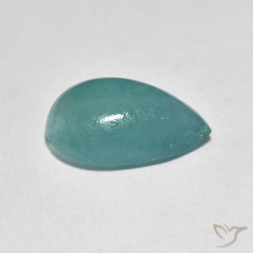 Grandidierita azul esverdeado natural 3,53ct, formato de pêra, translúcido