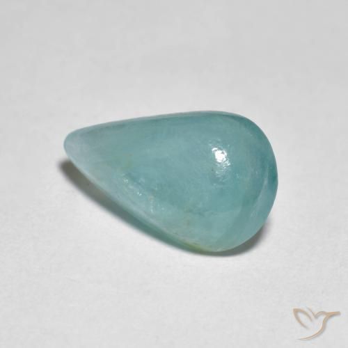 Grandidierita Verde azul pálido Natural 2.76ct, Formato de pêra, Translúcido