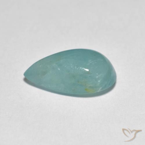 Grandidierita Verde azul pálido Natural 2.76ct, Formato de pêra, Translúcido