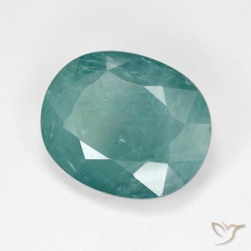 Grandidierita verde azul médio-escuro natural 6,50ct, corte oval, translúcido