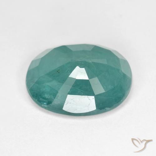 Grandidierita verde azul médio-escuro natural 6,50ct, corte oval, translúcido