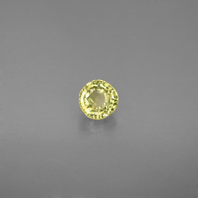 Granada grossulária amarelo natural 0,58ct, corte redondo, VS
