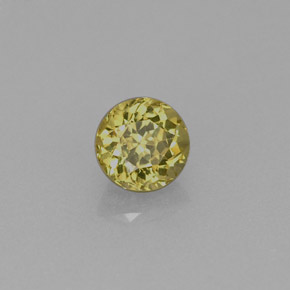 Granada grossulária amarelo natural 0,65ct, corte redondo, VVS-VS