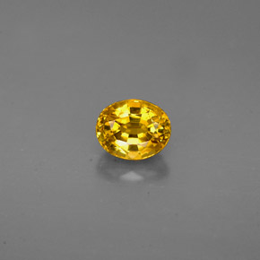 Granada grossulária amarelo natural 0,73ct, corte oval, VVS-VS