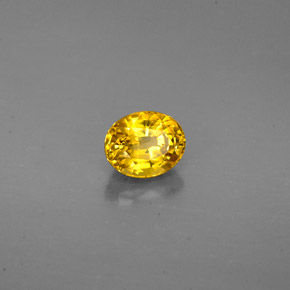 Granada grossulária amarelo natural 0,73ct, corte oval, VVS-VS