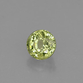 Granada grossulária verde natural 0,50ct, corte redondo, VS