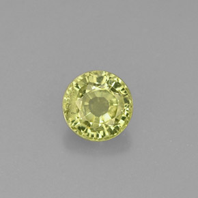 Granada grossulária verde natural 0,40ct, corte redondo, VS