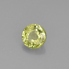 Granada grossulária verde natural 0,40ct, corte redondo, VS