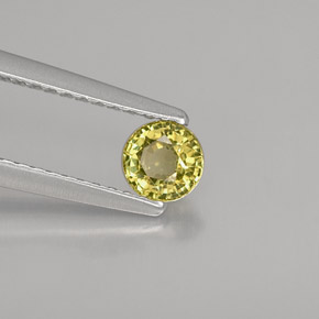 Granada grossulária verde natural 0,37ct, corte redondo, VVS-VS