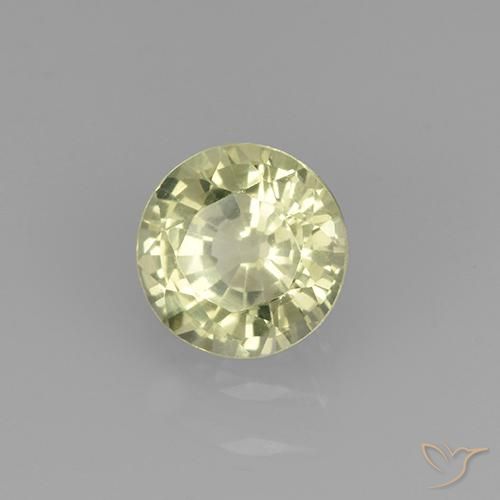 Granada grossularita Limão amarelo Natural 0.74ct, Redondo, VVS