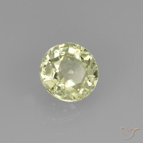 Granada Grossularita Luz amarela Natural 0.77ct, Corte Redondo, VVS-VS