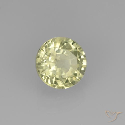 Granada grossularita Luz amarela Natural 0.73ct, Redondo, VVS-VS