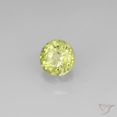 Granada grossularita amarelo médio Natural 0.71ct, Redondo, VS