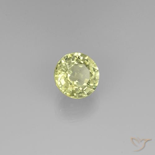 Granada grossularita Luz amarela Natural 0.72ct, Redondo, VS